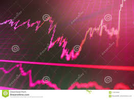 Forex Market Charts On Computer Display Background Stock