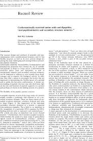 6:23 south carolina nrcs conservation videos 37 142 просмотра. Conformationally Restricted Amino Acids And Dipeptides Non Peptidomimetics And Secondary Structure Mimetics Liskamp 1994 Recueil Des Travaux Chimiques Des Pays Bas Wiley Online Library