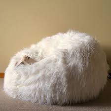 Large Cream Shaggy Fur Bean Bag Cover Cloud Chair Beanbag For Lounge Rumpus Home Fur Bean Bag Bean Bag Bean Bag Chair