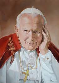Chi ha conosciuto la gioia dell'incontro col cristo, non può tenerla chiusa dentro di sé ma deve irradiarla. Papa Wojtyla Anna Maria Peluso Artwork Celeste Network