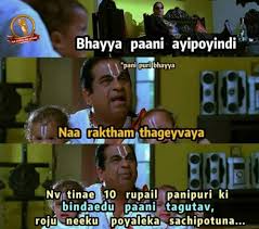 At Pani Puri Shop Bhayya Paani Ayipoyindi Meme Telugu Memes