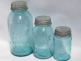 Antique blue green glass mason jar, old zinc lid 2 qt fruit jar w/ 1858 patent date. Antique Aqua Blue Glass Ball Mason Canning Jars W Lids 2 Qt 1 Qt Pt