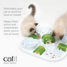 For fun activities are designe to stimulate and encourage your cat to work for her food! Catit Play Treat Puzzle Catit