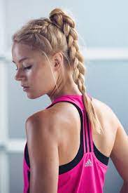 Long Hair No Cares The Last Thing You Want To Battle Is Your Bangs This Easy Braid Cools You Off Q Sports Hairstyles Sporty Hairstyles Volleyball Hairstyles
