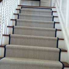 Black And White Herringbone Stair Runner My New Staircase Runner Herringbone With A Marine Blue Binding Stair Runner Staircase Runner Carpet Stairs