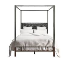 Solivita champagne gold metal canopy bed. Solivita Full Sized Canopy Black Nickel Metal Poster Bed By Inspire Q Bold Overstock 14086343