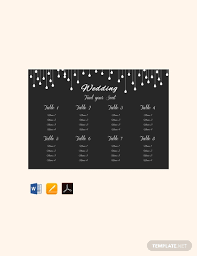 free wedding table seating chart template pdf word