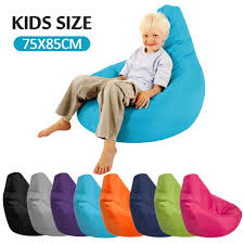 Kids Bean Bag Sofa Chair Cover Lounger Sofa Ottoman Seat Living Room Furniture Without Filler Beanbag Bed Pouf Puff Couch Tatami In 2020 Bean Bag Chair Sofa Bean Bag Sofa Kids