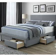 Ana made me a perfect plan to match a beautiful upholstered. Panel Bed Frame With Storage Drawers And Upholstered Headboard Queen Size In Grey Linen Style Fabric Buy Queen Size Bed Loft Bed Queen Size Plywood Bed Frames Queen Bed Frame Designs Product On Alibaba Com