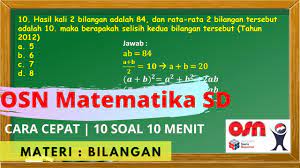 Soal olimpiade matematika sd berapa besar sudut qrs pada segiempat ini youtube. Cara Cepat Osn Matematika Sd Materi Bilangan Youtube