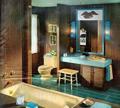 40 bathroom color schemes we're loving right now from warm and earthy to cool and modern, these colorful bathroom ideas will transform your space from boring to brilliant. 60 Vintage 60s Bathrooms Retro Home Decorating Ideas Click Americana