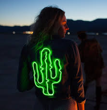 Neon Light Up Desert Cactus Jacket Etsy