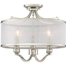 The compact profile is ideal for lower ceilings, and works well in the kitchen, bath, bedroom or hall. Possini Euro Design Ceiling Light Semi Flush Mount Fixture Polished Nickel 18 Wide 4 Light Silver Organza Shade Bedroom Kitchen Target