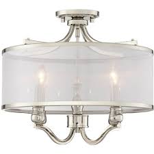 Find new flush mount lighting for your home at joss & main. Possini Euro Design Ceiling Light Semi Flush Mount Fixture Polished Nickel 18 Wide 4 Light Silver Organza Shade Bedroom Kitchen Target