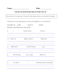 Worksheets, lesson plans, activities, etc. Sentences Worksheets Simple Sentences Worksheets