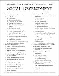 Preschool Homeschool Social Development Checklist Pdf