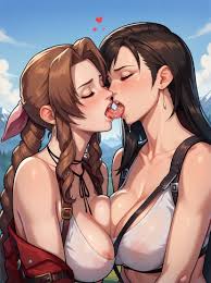 Aerith and Tifa kissing - Rule 34 AI Art