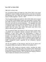 Recent papers in occupational safety and health act (osha) 1994. Fma 1967 Vs Osha 1994 Occupational Safety And Health Administration Occupational Safety And Health