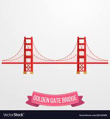 Golden Gate Bridge Icon On White Background Vector Image Bridge Icon Golden Gate Bridge Golden Gate