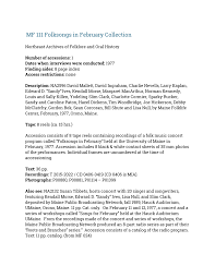 MF 111 Folksongs in February Collection