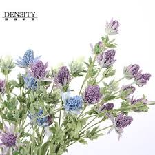 密度家居轻奢欧式蓟花仿真花假花长枝蓝色绢花客厅餐桌插花摆件 green plants plants green