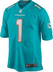 The miami dolphins rookie quarterback's jersey is currently the big seller in the nfl shop. Nike Youth Miami Dolphins Tua Tagovailoa 1 Aqua Game Jersey Dick S Sporting Goods