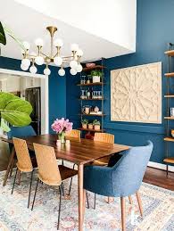 These Art Deco Dining Room Ideas Are For Fancy Dinner Parties Only Hunker Eclectic Dining Room Dining Room Blue Mid Century Modern Dining Room