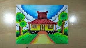 Gambar mewarnai rumah adat jawa. Cara Menggambar Rumah Adat Joglo Jawa Tengah Youtube
