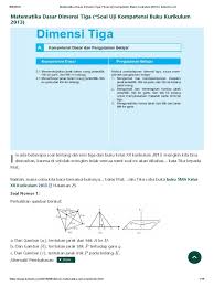 Nisa ul , istiqomah (2012) pengembangan modul matematika materi ruang dimensi tiga berbasis pendidikan karakter dengan pendekatan kontekstual untuk sma. Materi Dimensi Tiga Kelas 12 Kurikulum 2013 Pdf Cara Golden