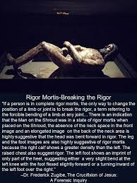 Rigor mortis is the name used to describe the stiffening of the body muscles after death. Rigor Mortis Breaking The Rigor Of The Man On The Shroud Known As Christ Explained By Dr Frederick Zugibe The Jesus Crucifixion Of Jesus Jesus Christ Artwork
