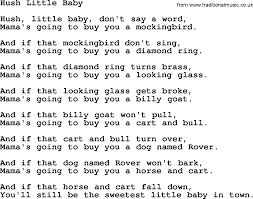 Joan Baez Song Hush Little Baby Lyrics