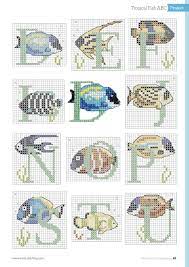 #you will need to have adobe reader installed. Tropical Fish Alphabet Cross Stitch Fonts Cross Stitch Cross Stitching
