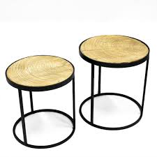 Usd 2723 simple leisure balcony storage garden table mini rattan. Luckywind Set Of 2 Rustic Round Metal Base Nesting Set Side Accent Living Room Storage Small End Table Buy End Table Accent Table Nesting Table Product On Alibaba Com