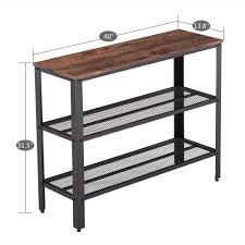 Featuring a rustic look, this console table is constructed of beautiful distressed finish. 3 Tier Industrial Rustic Entryway Table Console Table Side Table Storage Shelf Ebay