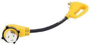 30 amp male to 50 amp female adapter. Power Grip 90 Degree Locking Electrical Adapter 50 Amp Female 30 Amp Male Plugs 18 Long Camco Rv Plug Adapters Cam55582