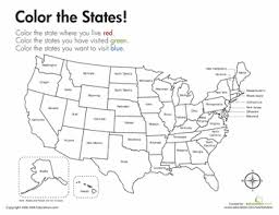 Geography Color The States Worksheet Education Com 3rd Grade Social Studies Social Studies Worksheets Third Grade Social Studies