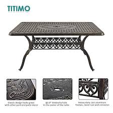 Maybe you would like to learn more about one of these? Titimo 7 Piece Outdoor Furniture Dining Set All Weather Cast Aluminum Conversation Set Includes 6 Chairs And 1 Rectangular Table With Umbrella Hole For Patio Garden Deck Pricepulse