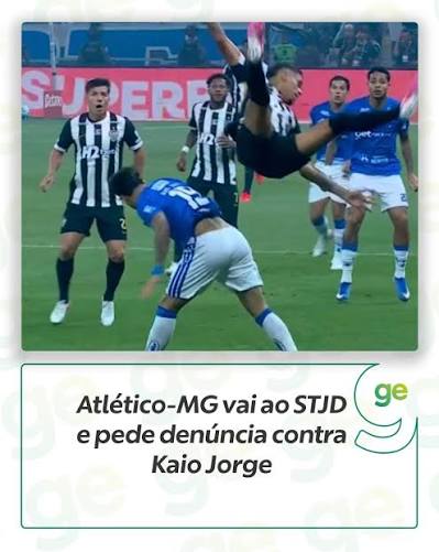 O Atl&eacute;tico-MG apresentou ao Superior Tribunal de Justi&ccedil;a Desportiva (STJD) uma Not&iacute;cia de Infra&ccedil;&atilde;o contra Kaio Jorge. O motivo &eacute; o lance em que o atacante do Cruzeiro atinge o zagueiro Ruan