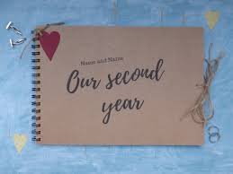 Ideas for cotton gifts include: Personalized 2nd Anniversary Gift Our Second Year Scrapbook Etsy