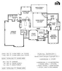 Outside there is a large stone turret and a large covered front porch. 3 Bedroom 2 Story House Designs House Decor Interior
