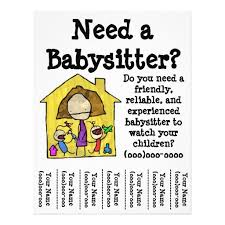 Babysitter Flyer Zazzle Co Nz Babysitting Flyers Babysitter Babysitting