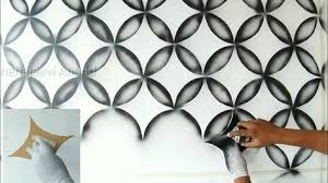 Wall Painting 3d Design Using Black Spray Diy Wall Painting Wall Painting Spray Paint Wall