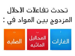 التفاعلات في المحاليل موارد تعليمية