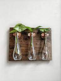 Wall Hanging Propagation Station Wooden With Copper And Glass Plant Wall Hanging Plant Wall Wall Vase