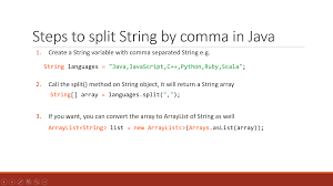 Python by dryrun on sep 02 2020 donate. How To Split String By Comma In Java Example Tutorial Java67