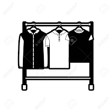 Please feel free to get in touch if you can't find the clothes black and white clipart your looking for. Black Sections Silhouette Of Male Clothes Rack With Shirts Short And Long Sleeves Vector Illustration Royalty Free Cliparts Vectors And Stock Illustration Image 84677373
