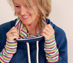 High Collar Sweater With NEW Stripes, Gingerly