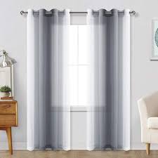 The grommet blackout room curtain contains 100% polyester fabric which is so soft and has a good quality. Hiasan Grey Ombre Sheer Curtains For Living Room Faux Linen Voile Gradient Grommet Window Curtains For Bedroom Set Of 2 Panels 52 X 84 Inches Long Walmart Com Walmart Com