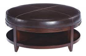 Round coffee table and 4 ottomans upholstered with leather. Round Storage Ottoman Coffee Table Ideas On Foter