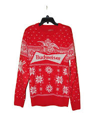 Budweiser Christmas Sweater Size Small Nwt Red Budweiser Crewneck Christmas Sweaters Sweater Sizes Mens Shirts